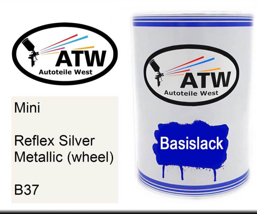 Mini, Reflex Silver Metallic (wheel), B37: 500ml Lackdose, von ATW Autoteile West.